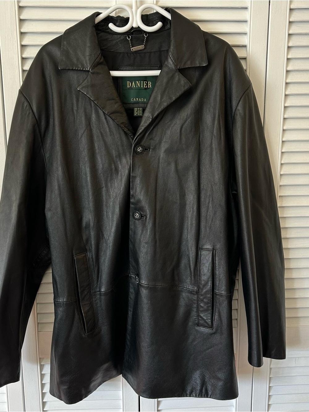 Danier Black Leather Trench Coat